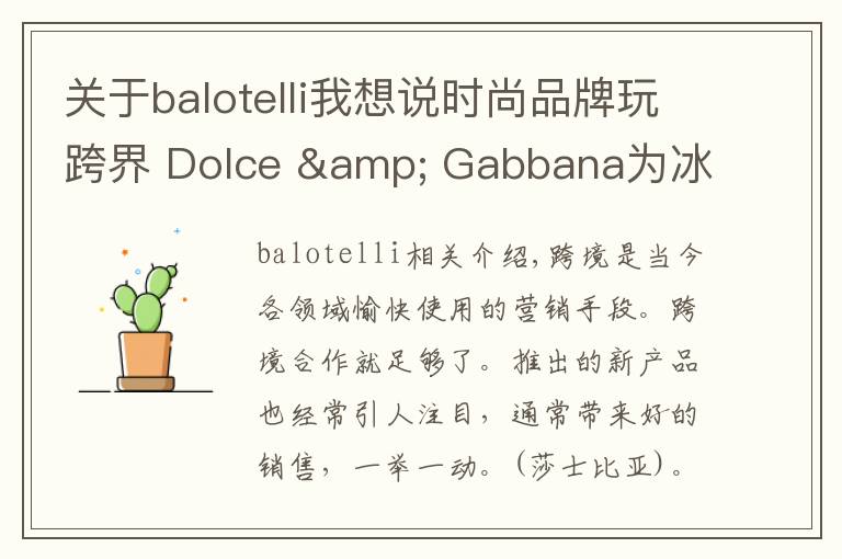 關(guān)于balotelli我想說時(shí)尚品牌玩跨界 Dolce & Gabbana為冰箱穿上華麗外套