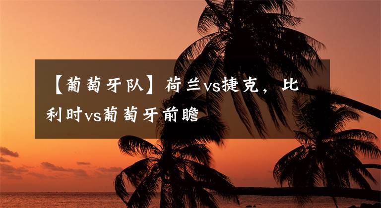 【葡萄牙隊】荷蘭vs捷克，比利時vs葡萄牙前瞻