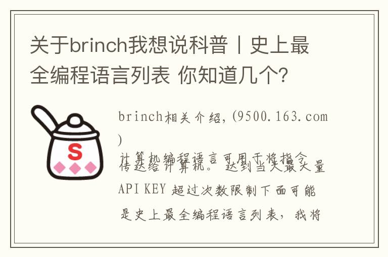 關于brinch我想說科普丨史上最全編程語言列表 你知道幾個？