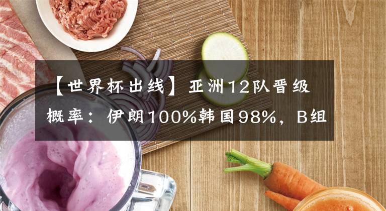 【世界杯出線】亞洲12隊(duì)晉級(jí)概率：伊朗100%韓國(guó)98%，B組三強(qiáng)混戰(zhàn)，國(guó)足99%出局