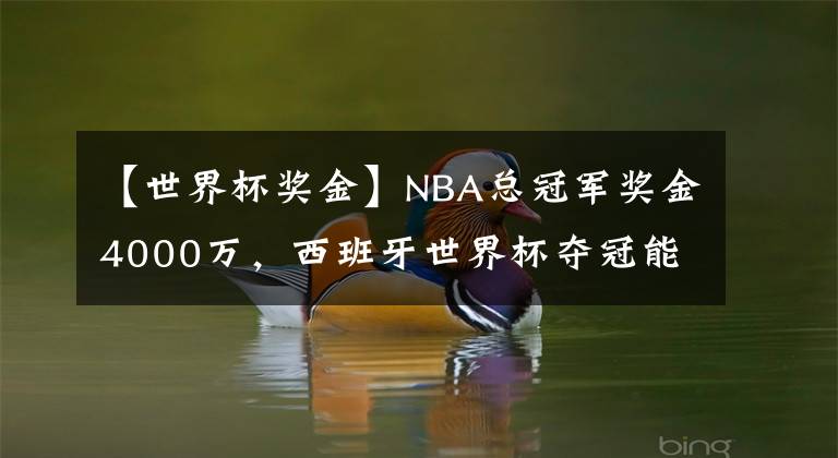 【世界杯獎(jiǎng)金】NBA總冠軍獎(jiǎng)金4000萬，西班牙世界杯奪冠能拿多少獎(jiǎng)金？