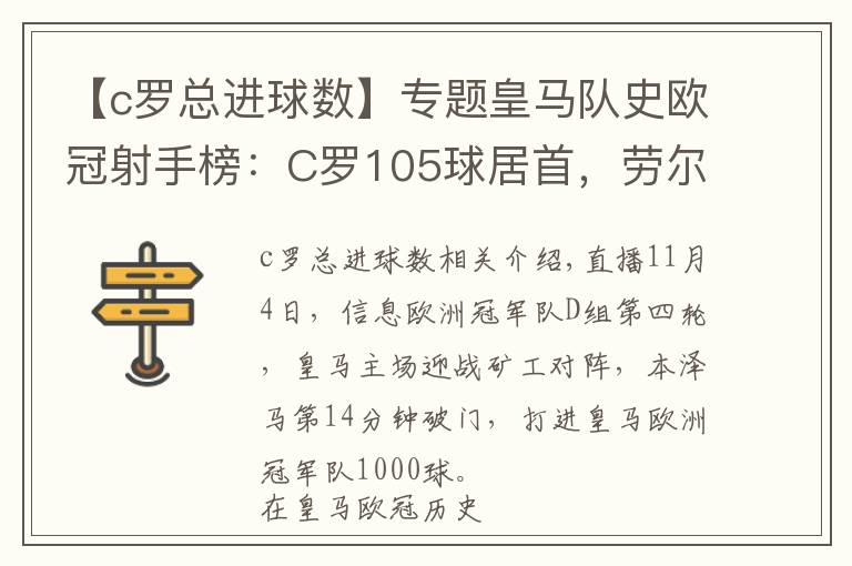 【c羅總進(jìn)球數(shù)】專題皇馬隊(duì)史歐冠射手榜：C羅105球居首，勞爾66球第2，本澤馬62球第3