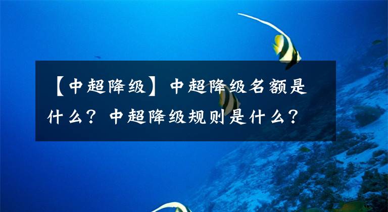 【中超降級】中超降級名額是什么？中超降級規(guī)則是什么？