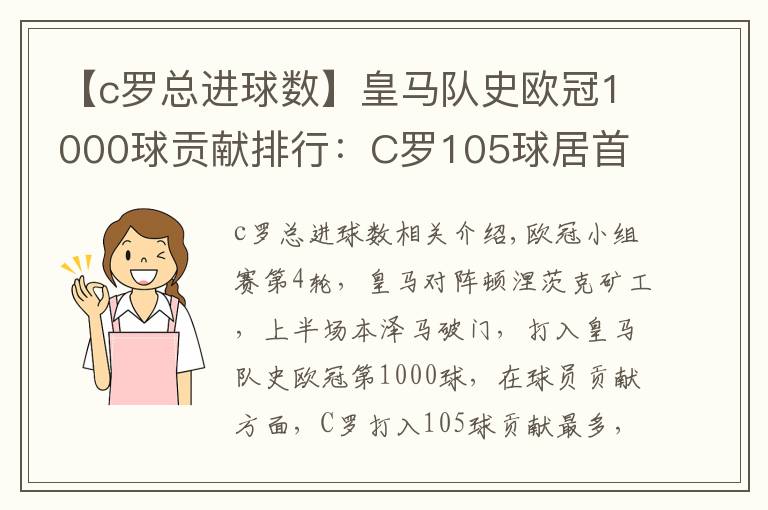 【c羅總進(jìn)球數(shù)】皇馬隊(duì)史歐冠1000球貢獻(xiàn)排行：C羅105球居首 本澤馬第三