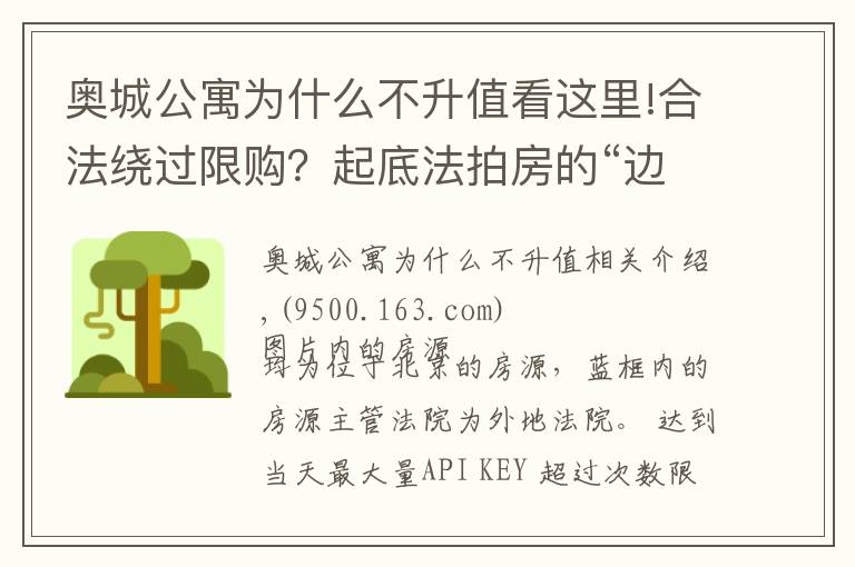 奧城公寓為什么不升值看這里!合法繞過(guò)限購(gòu)？起底法拍房的“邊緣操作”