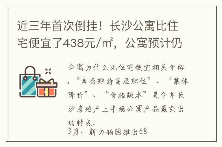 近三年首次倒掛！長沙公寓比住宅便宜了438元/㎡，公寓預計仍有降價空間