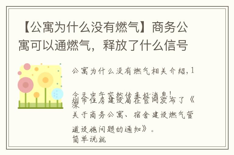 【公寓為什么沒有燃?xì)狻可虅?wù)公寓可以通燃?xì)?，釋放了什么信?hào)？