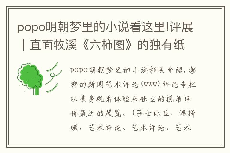 popo明朝夢里的小說看這里!評展｜直面牧溪《六柿圖》的獨(dú)有紙墨與法國攝影師的不同視角