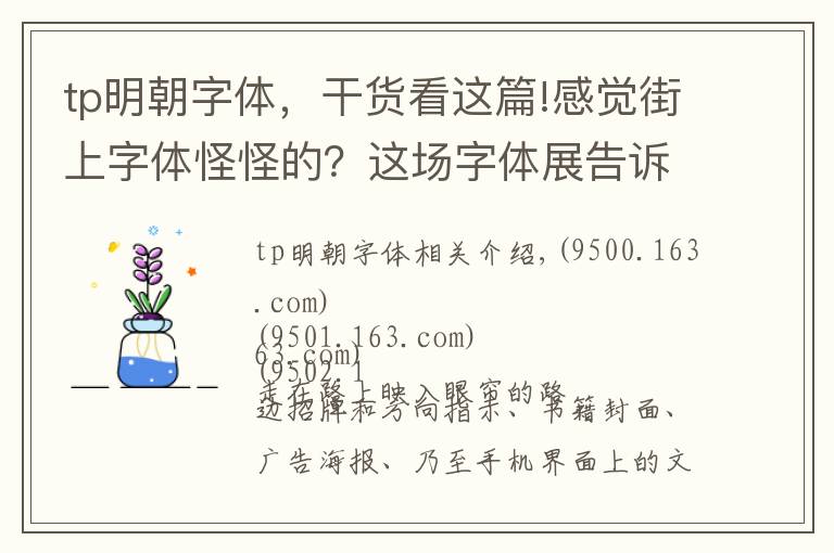 tp明朝字體，干貨看這篇!感覺街上字體怪怪的？這場字體展告訴你用錯字體也大有意義