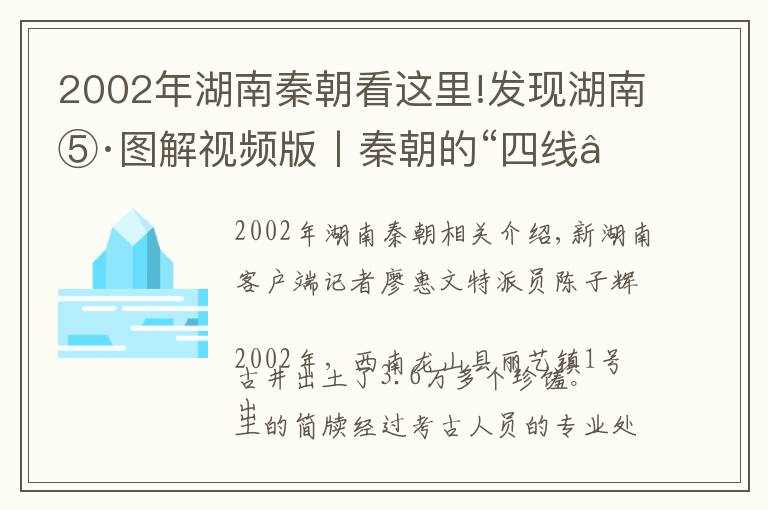 2002年湖南秦朝看這里!發(fā)現(xiàn)湖南⑤·圖解視頻版丨秦朝的“四線”縣城往事