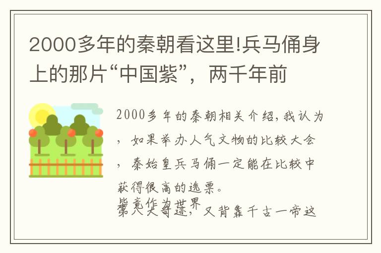 2000多年的秦朝看這里!兵馬俑身上的那片“中國紫”，兩千年前的秦朝本色