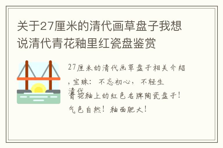 關(guān)于27厘米的清代畫草盤子我想說清代青花釉里紅瓷盤鑒賞