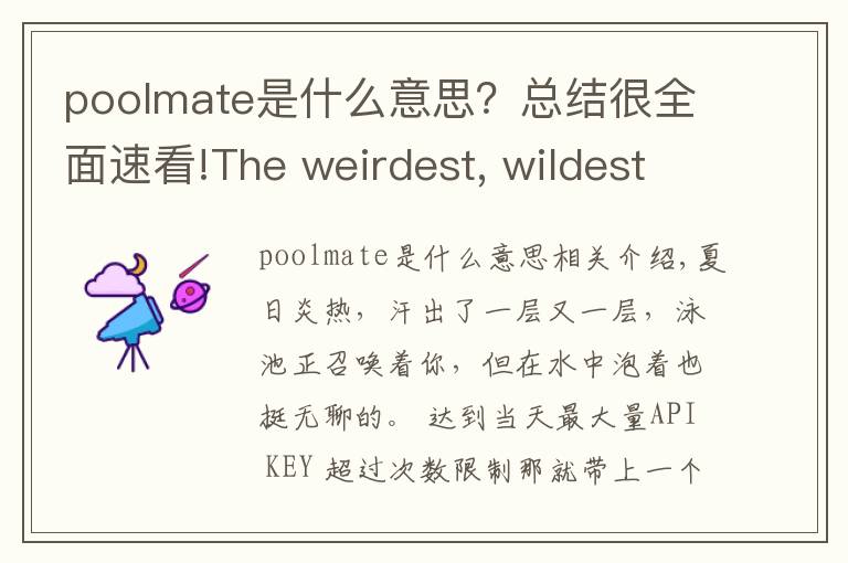 poolmate是什么意思？總結(jié)很全面速看!The weirdest, wildest pool inflatables on Taobao 創(chuàng)意游泳圈，玩水歡樂多