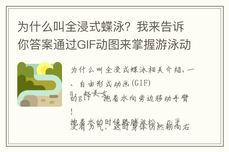 為什么叫全浸式蝶泳？我來告訴你答案通過GIF動圖來掌握游泳動作