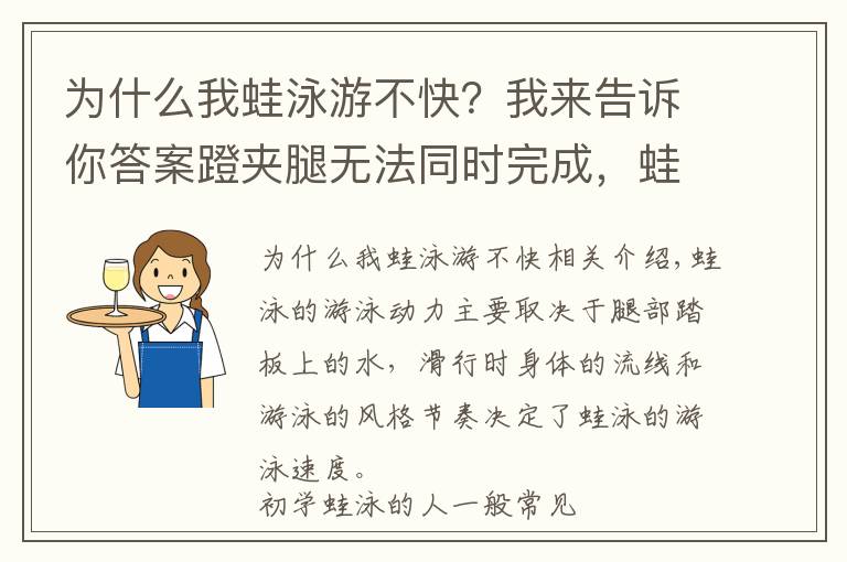 為什么我蛙泳游不快？我來告訴你答案蹬夾腿無法同時完成，蛙泳游進速度慢主要原因分析