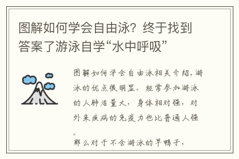 圖解如何學會自由泳？終于找到答案了游泳自學“水中呼吸”