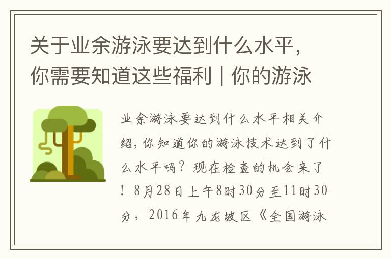 關(guān)于業(yè)余游泳要達(dá)到什么水平，你需要知道這些福利 | 你的游泳技術(shù)達(dá)到啥水平了你知道嗎？