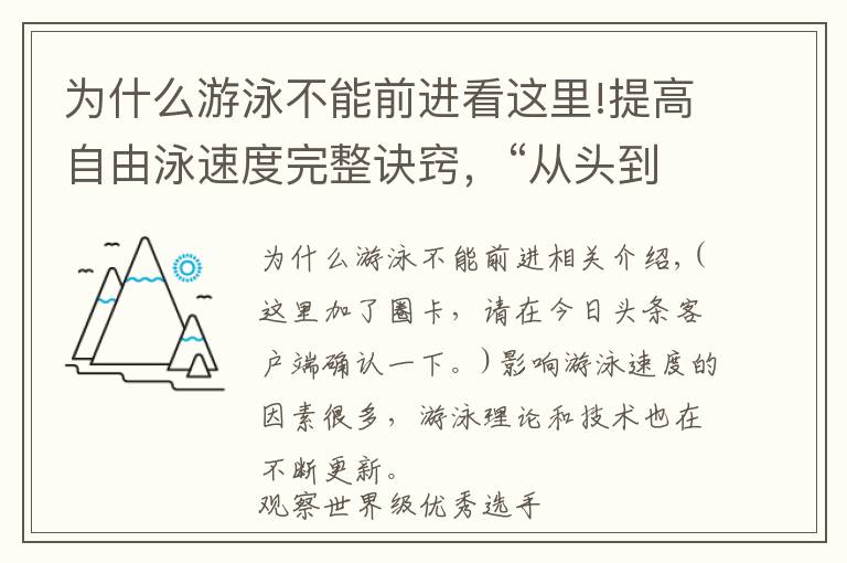 為什么游泳不能前進(jìn)看這里!提高自由泳速度完整訣竅，“從頭到腳”解析