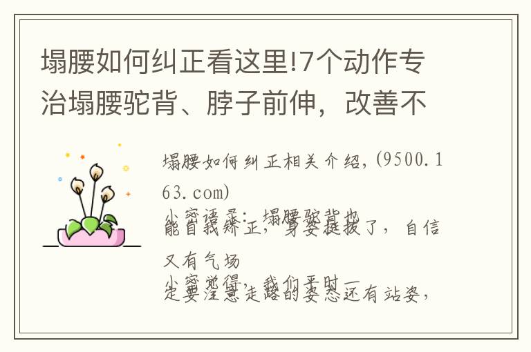 塌腰如何糾正看這里!7個動作專治塌腰駝背、脖子前伸，改善不良體態(tài)，讓背直起來