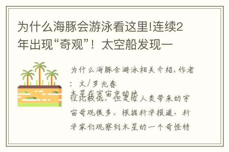 為什么海豚會游泳看這里!連續(xù)2年出現(xiàn)“奇觀”！太空船發(fā)現(xiàn)一只海豚在木星上“游泳”