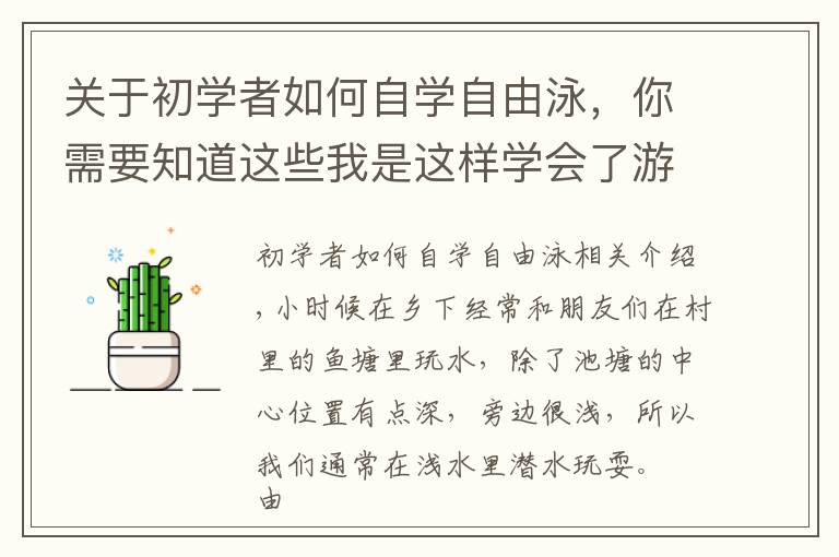 關(guān)于初學(xué)者如何自學(xué)自由泳，你需要知道這些我是這樣學(xué)會了游泳