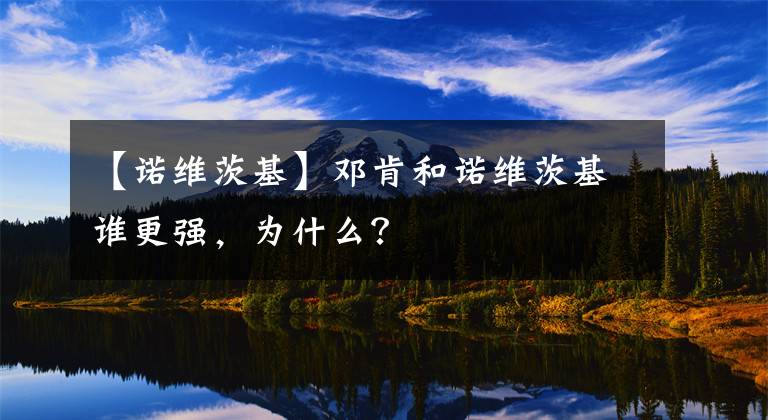 【諾維茨基】鄧肯和諾維茨基誰更強(qiáng)，為什么？