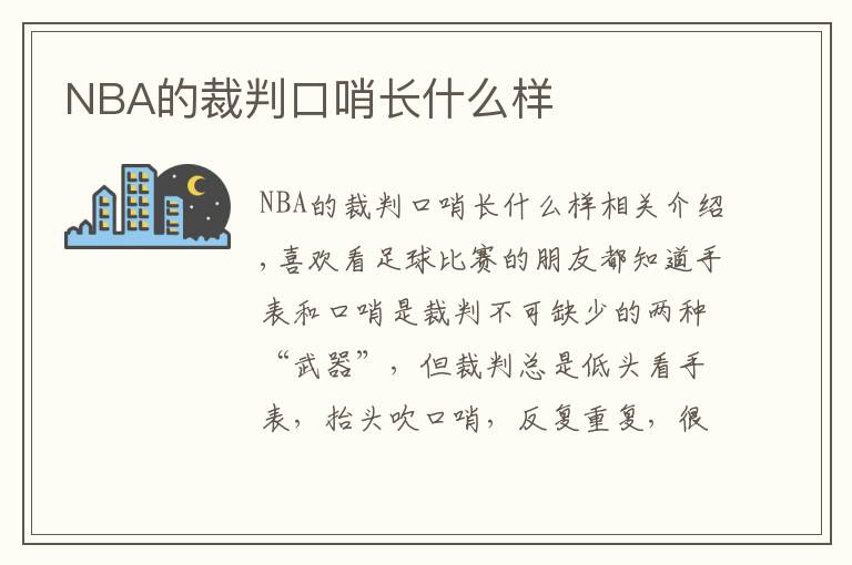 NBA的裁判口哨長什么樣