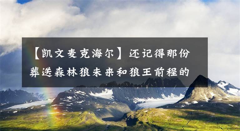 【凱文麥克海爾】還記得那份葬送森林狼未來和狼王前程的陰陽合同嗎？