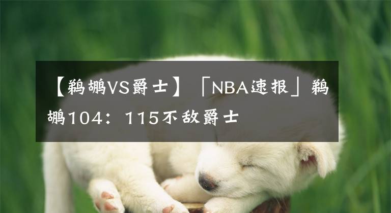 【鵜鶘VS爵士】「NBA速報」鵜鶘104：115不敵爵士