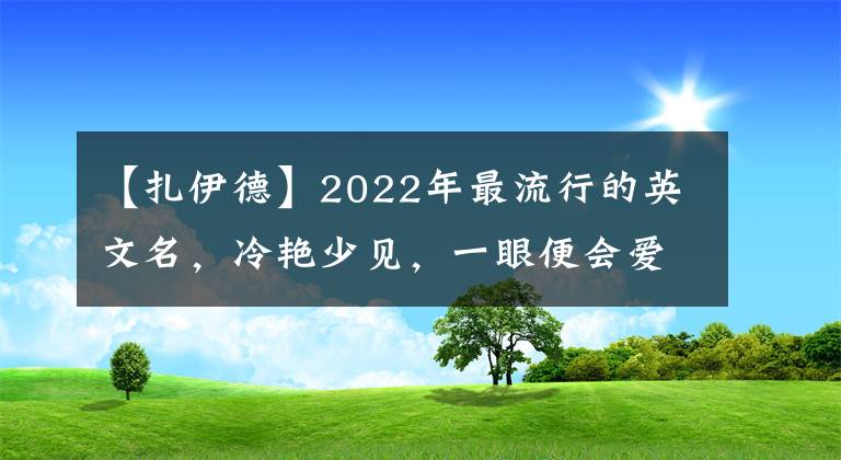 【扎伊德】2022年最流行的英文名，冷艷少見，一眼便會(huì)愛上