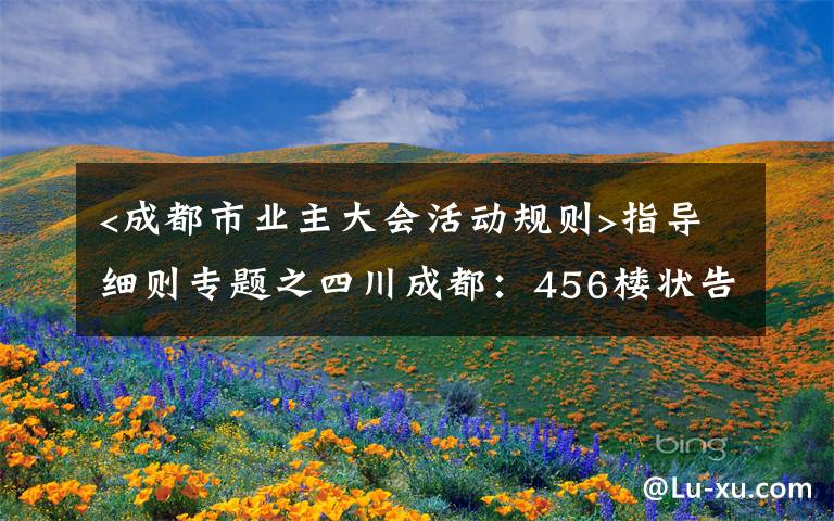 <成都市業(yè)主大會活動規(guī)則>指導細則專題之四川成都：456樓狀告不同意安裝電梯的1樓，法院這樣判