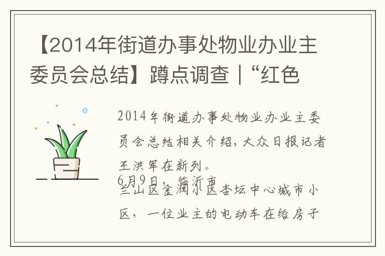 【2014年街道辦事處物業(yè)辦業(yè)主委員會總結】蹲點調查｜“紅色物業(yè)”：物業(yè)服務融入基層治理