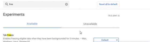 79中 谷歌在Chrome 79中測試Tab Freeze功能