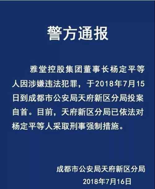 楊定平 雅堂董事長楊定平自首怎么回事？雅堂是怎么一步步走向倒閉的