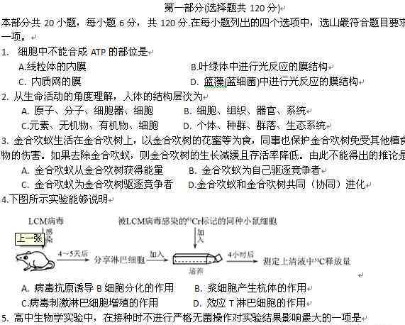 2012北京理綜 2012北京全國(guó)統(tǒng)一高考理綜卷