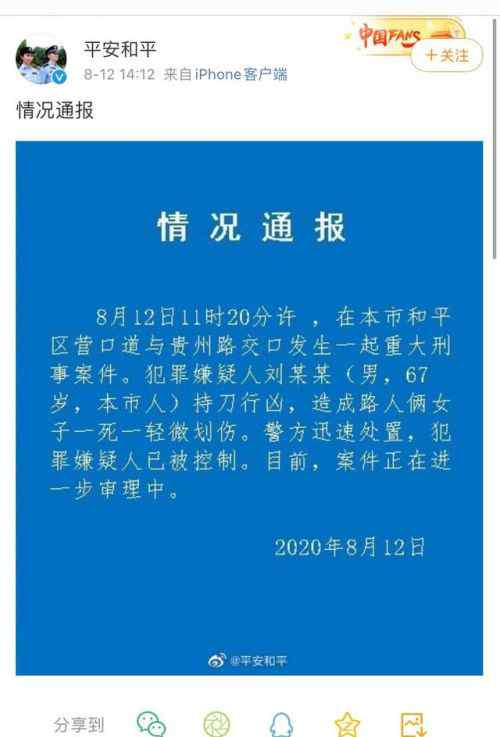 天津今日最新新聞 天津男子當(dāng)街持刀砍人致1死1傷最新消息 警方通報(bào)全文曝光