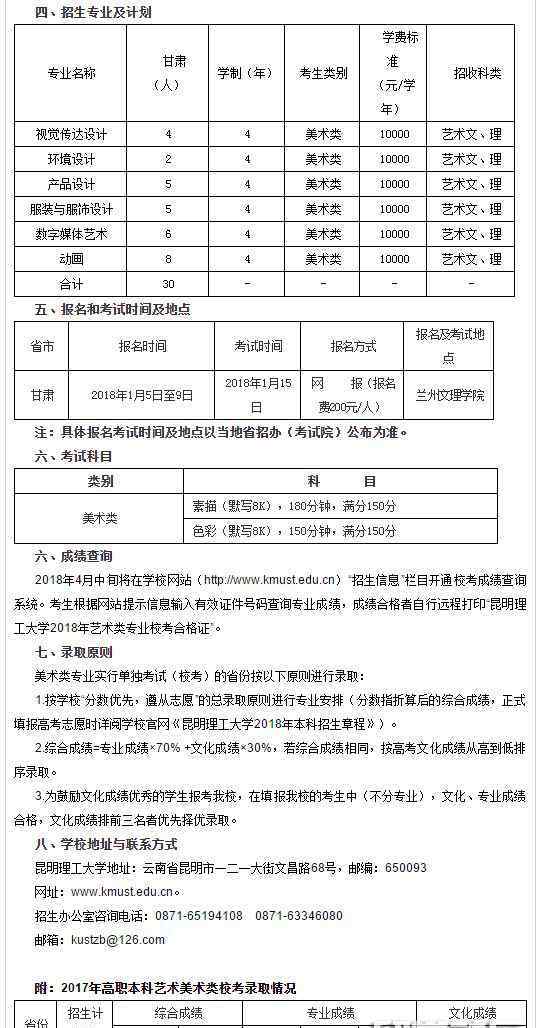 昆明理工大學(xué)招生辦 昆明理工大學(xué)2018藝術(shù)類校考招生簡(jiǎn)章