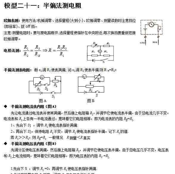 半偏法 2013高考理綜備考：物理“半偏法測電阻”