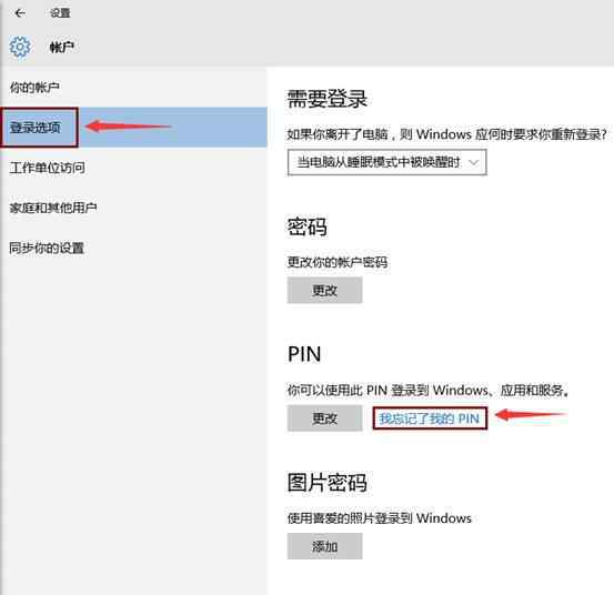 win10忘記pin無法開機 win10系統(tǒng)登錄PIN忘了的解決方法