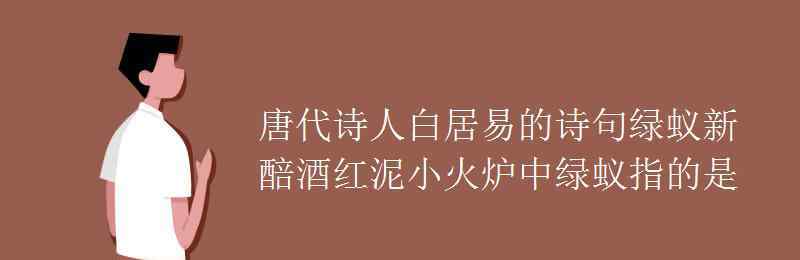 綠蟻新醅酒紅泥小火爐 唐代詩人白居易的詩句綠蟻新醅酒紅泥小火爐中綠蟻指的是