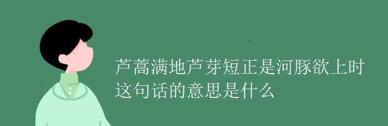 蔞蒿滿地蘆芽短的意思 蘆蒿滿地蘆芽短正是河豚欲上時(shí)這句話的意思是什么