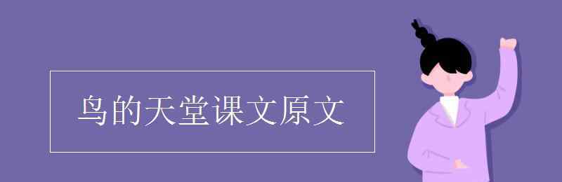 鳥的天堂課文 鳥的天堂課文原文