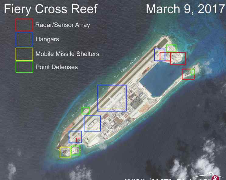 最新南海局勢 南海局勢最新情況 美智庫：中國在南海三大島礁軍事設(shè)施全面完工