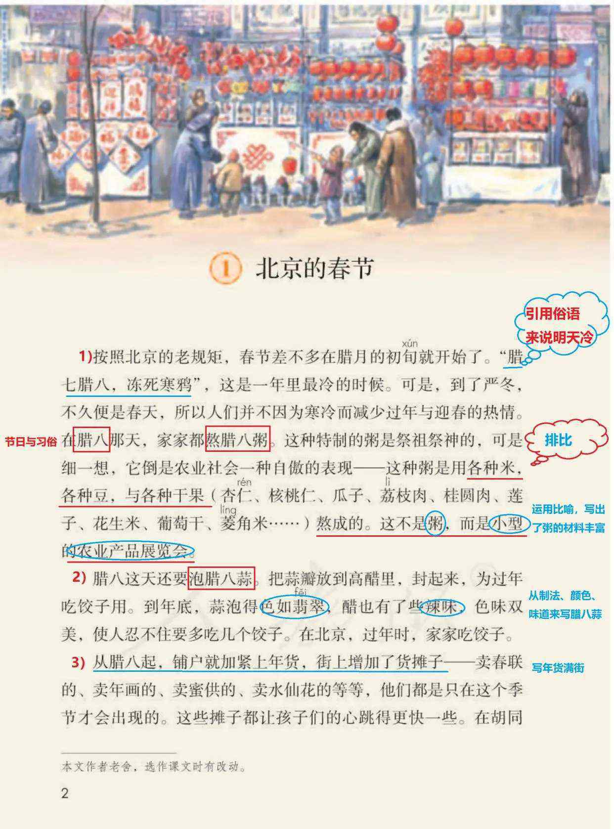 北京的春節(jié)思維導(dǎo)圖 《北京的春節(jié)》課文解讀與思維導(dǎo)圖展示