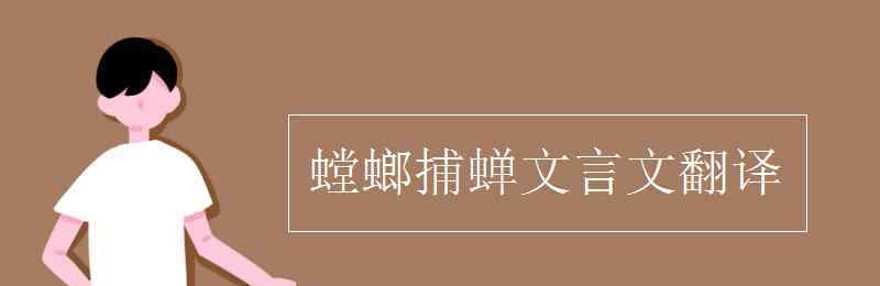 螳螂捕蟬翻譯 螳螂捕蟬文言文翻譯