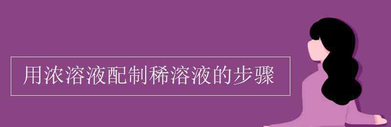 溶液 用濃溶液配制稀溶液的步驟