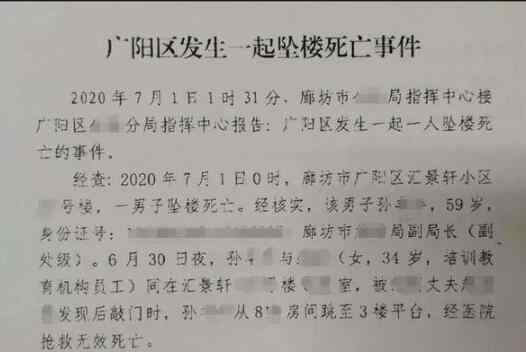 廊坊跳樓 【真相來了】廊坊副局長(zhǎng)聽到情人丈夫敲門墜樓身亡 詳情始末令人震驚