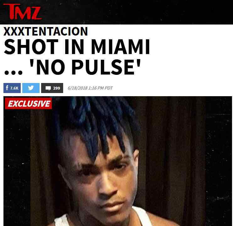 XXXtentacion怎么念 在摩托店門口被擊中 美說唱歌手XXXTentacion中槍疑似身亡！