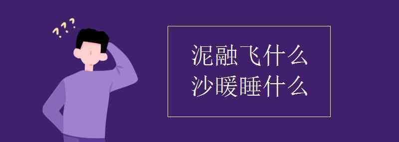 泥融飛什么沙暖睡什么 泥融飛什么沙暖睡什么