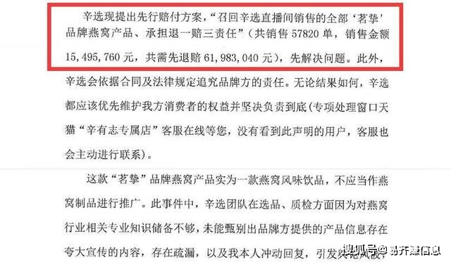 辛巴就燕窩事件道歉:退一賠三 究竟是怎么一回事